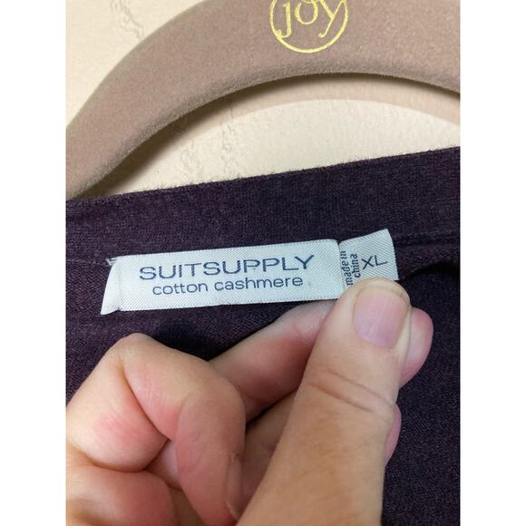 Suit Supply Button Up Cardigan Purple Cotton Cashmere‎ Blend Size XL - Picture 5 of 9